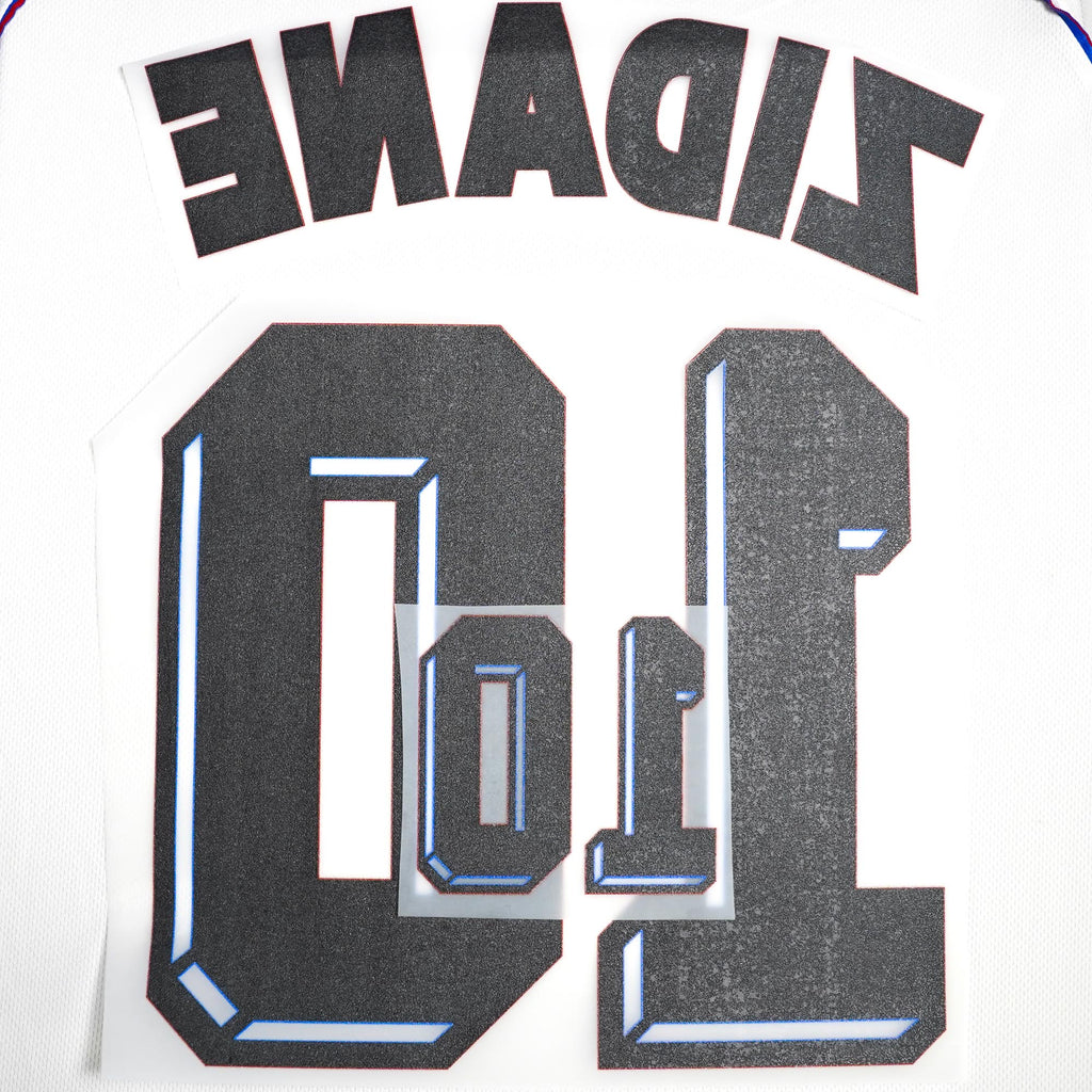 1998/99 France Away Name Set Zidane #10 World Cup (Repro)