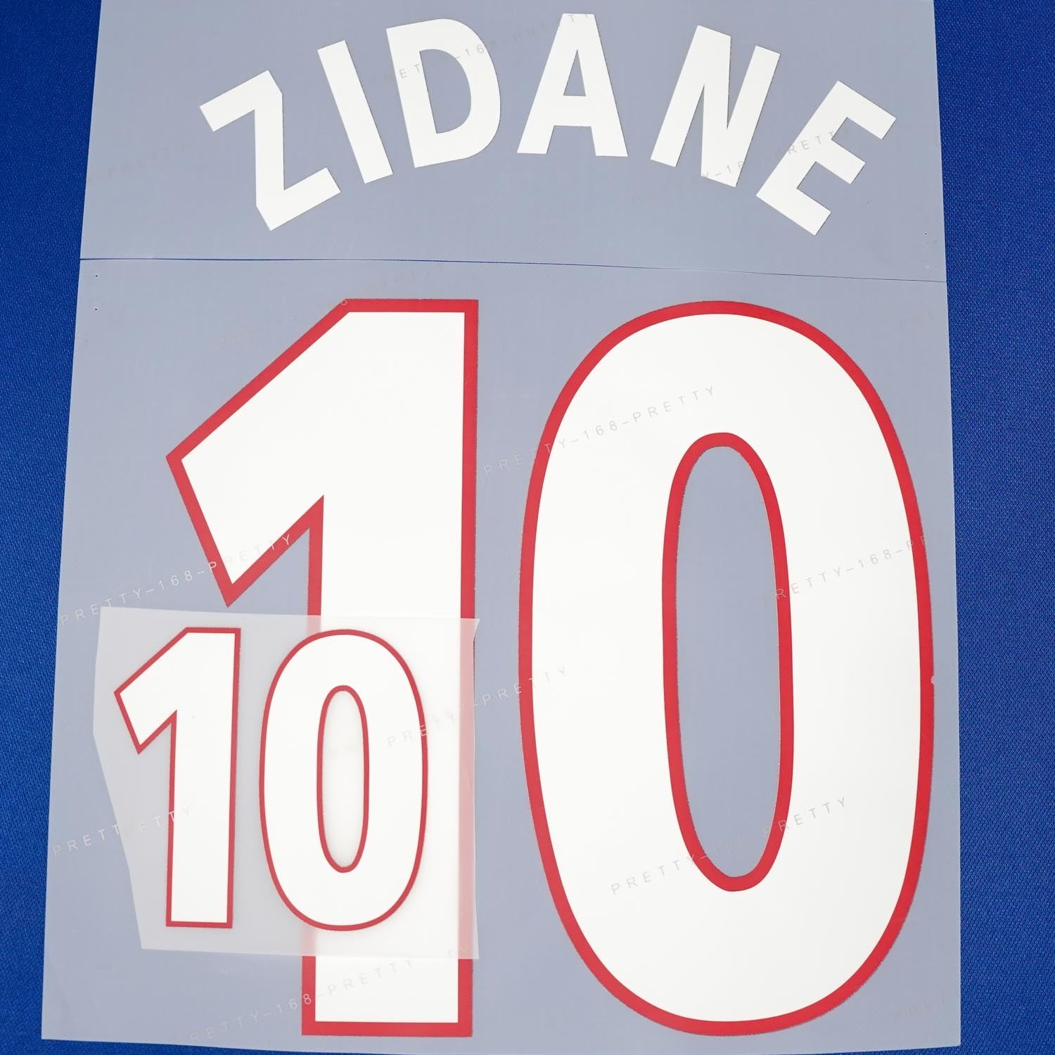 2000/1 France Home Name Set Zidane #10 v2 (Repro)