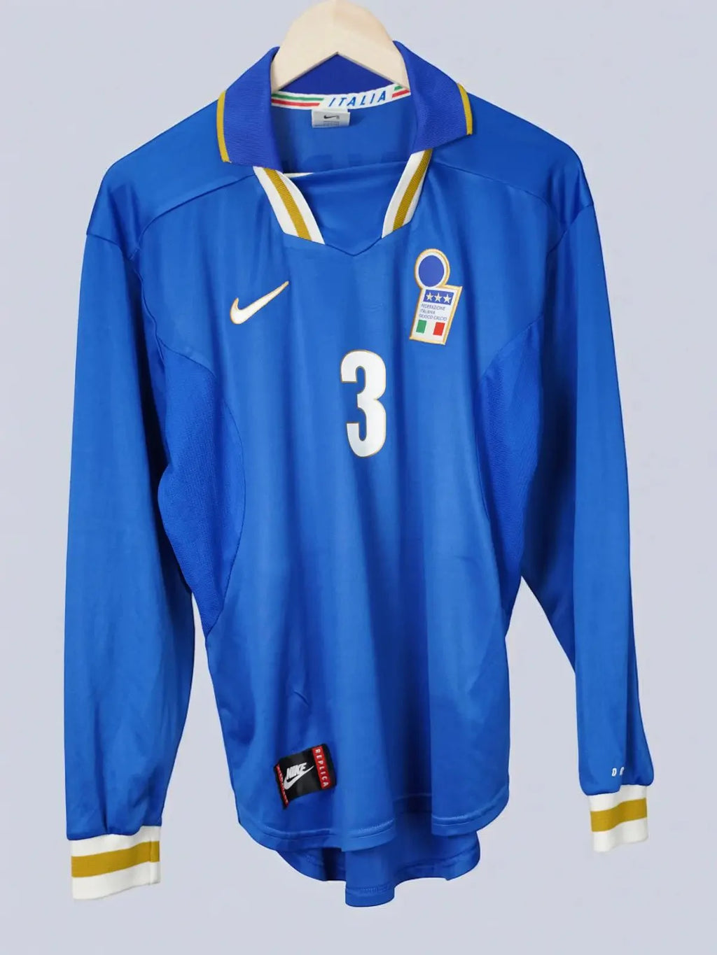 Italy Home Shirt L/S 1996/97 Maldini #3 (L)