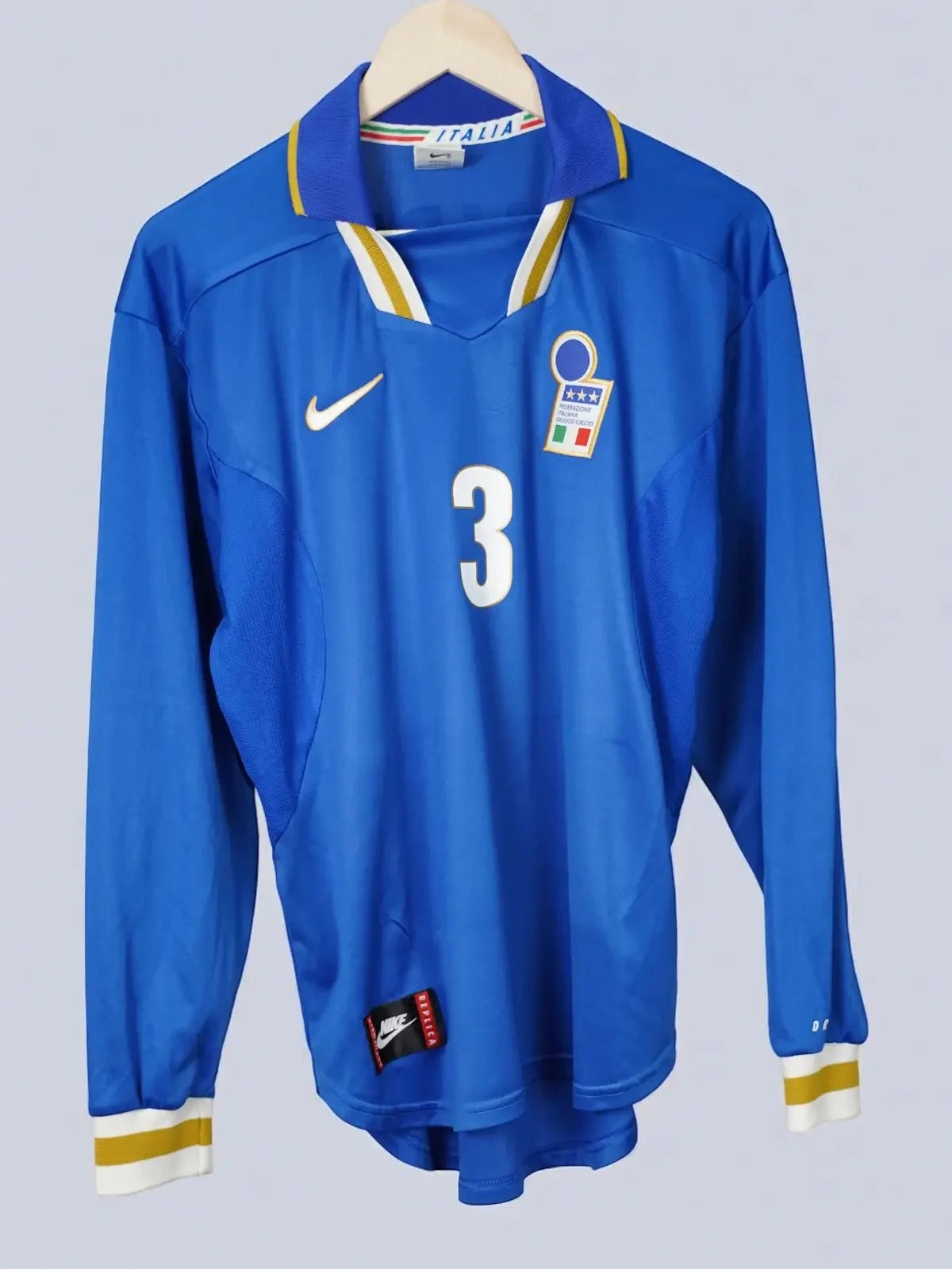 Italy Home Shirt L/S 1996/97 Maldini #3 (L)